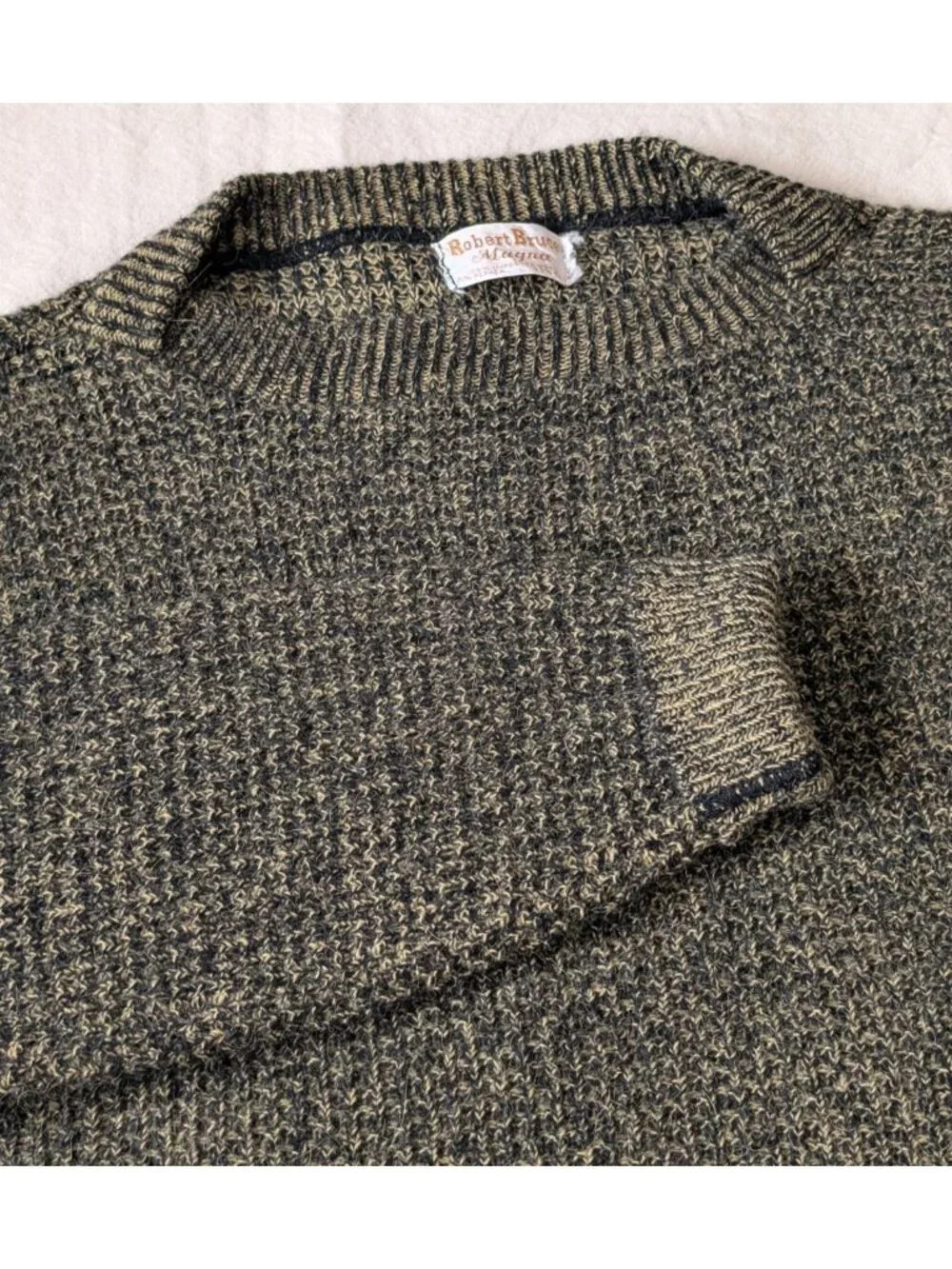 Vintage 60s Robert Bruce Magna Wool Alpaca Classic Knit Granpa Sweater Lagre